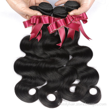 Wholesale 100% Natural Indian Human Hair Price List Shmily Human Hair Extensions Remy Virgin Cuticle Aligned Bundles Body Wave